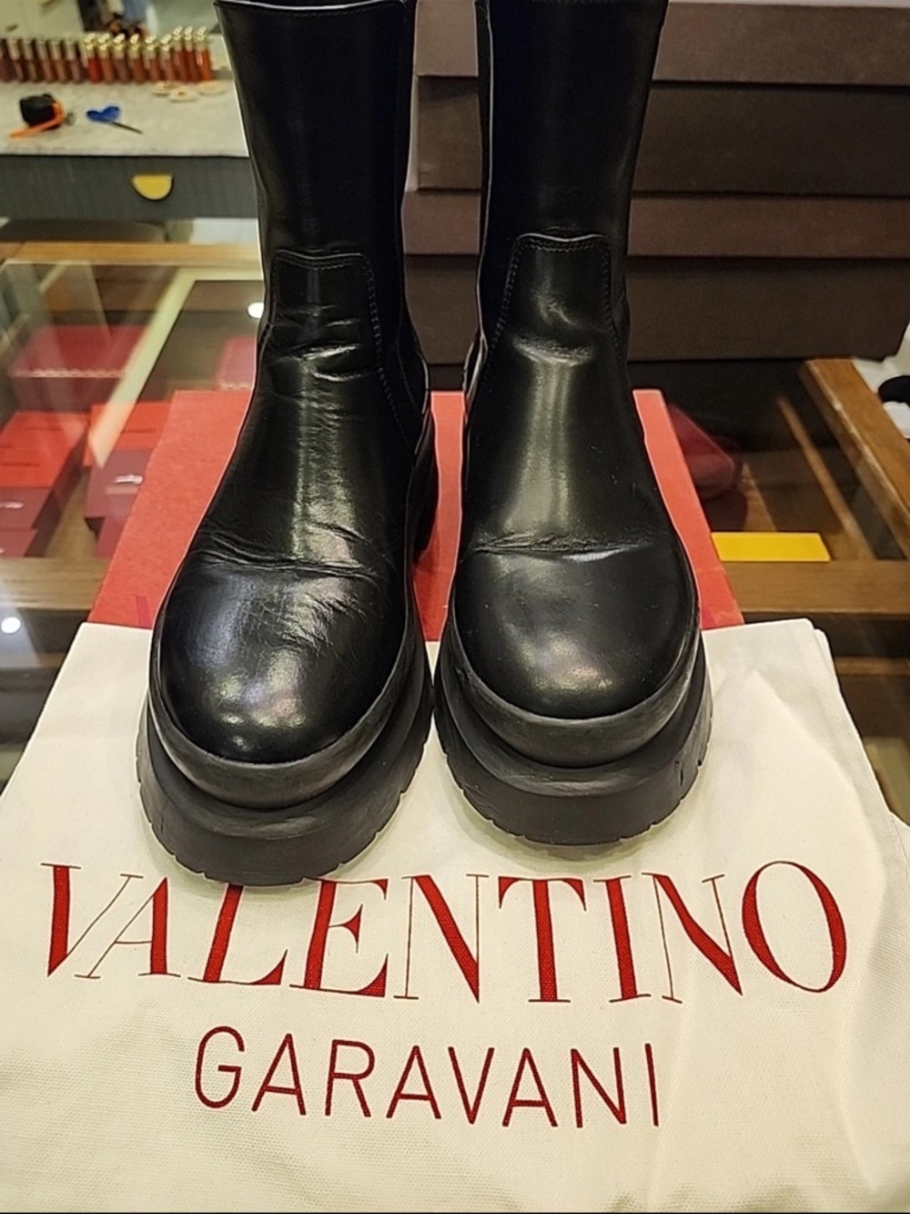 Valentino Garavani Men’s Chelsea Ankle Slip On Leather Boots